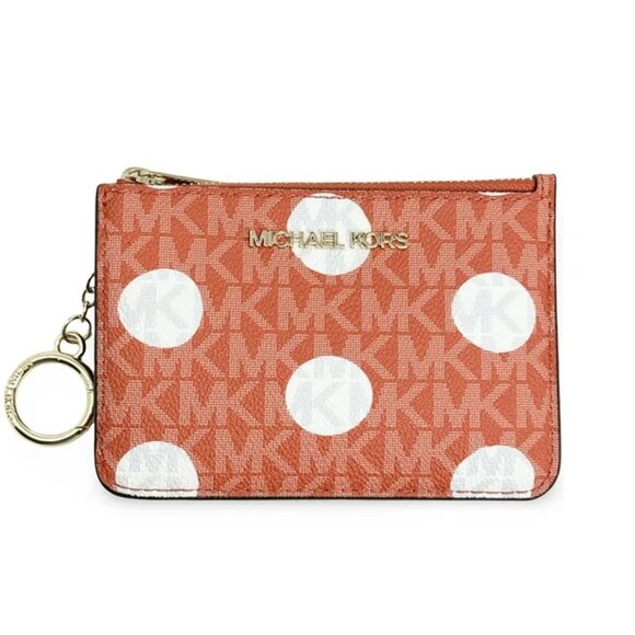 NWT Michael Kors Women's Jet Set Travel Leather Top Zip Coin Pouch w/ ID - Picture 1 of 7
